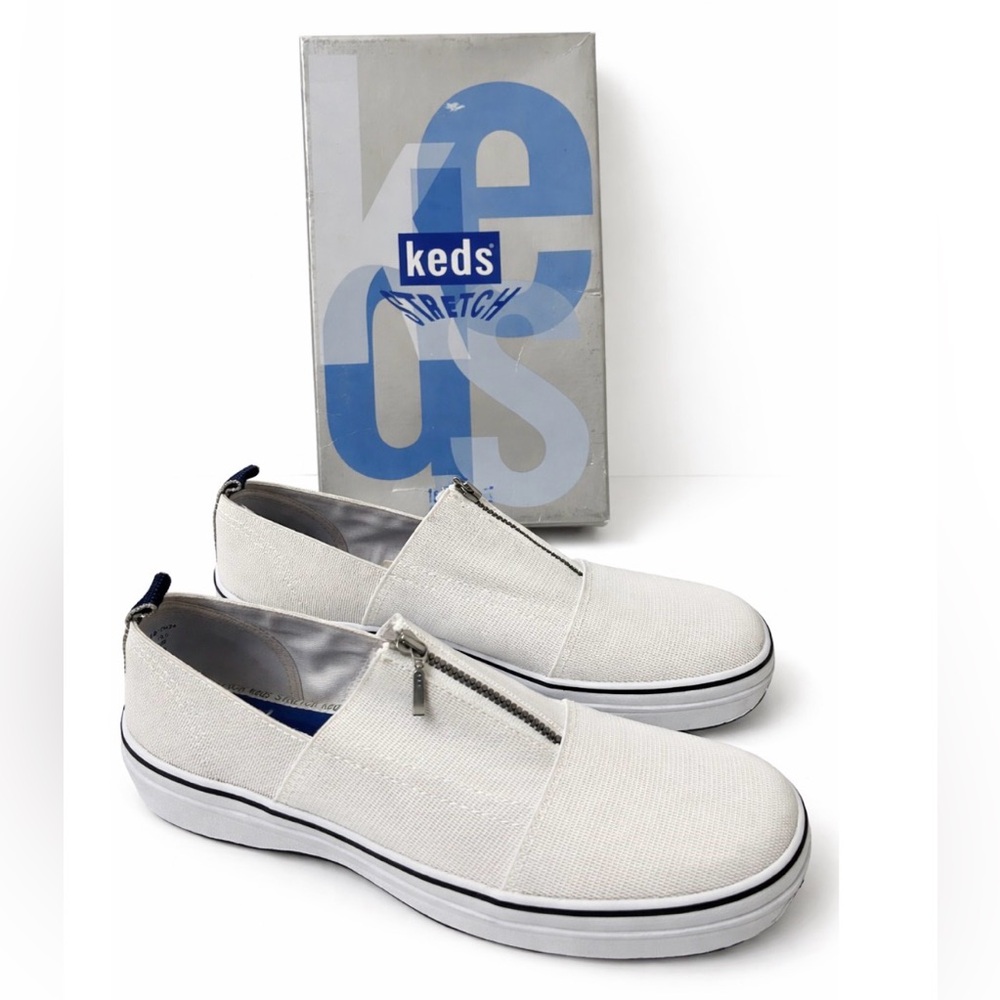 NEW Y2K Keds Stretch Women’s White Slip-On Shoes - 8.5M